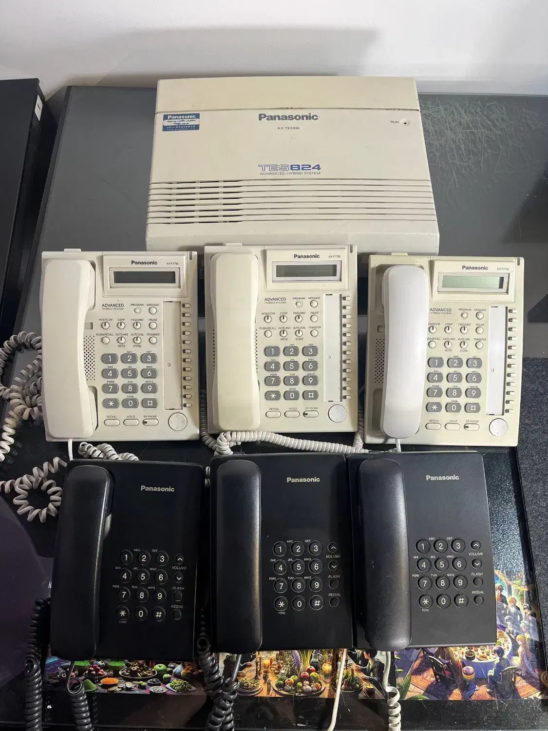 دستگاه سانترال Panasonic TES824 همراه با 6 تلفن|تلفن رومیزی|تهران, فلسطین (میدان انقلاب)|دیوار