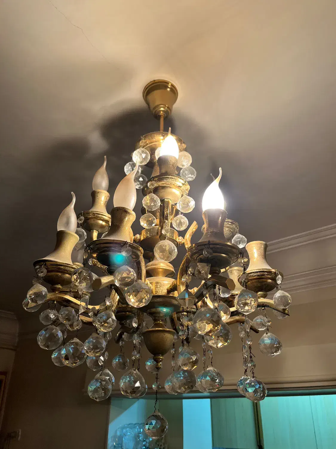 ست کامل لوستر کریستالی کلاسیک (۲بزرگ + ۲کوچک)|لوستر و چراغ آویز|رشت, رشتیان|دیوار