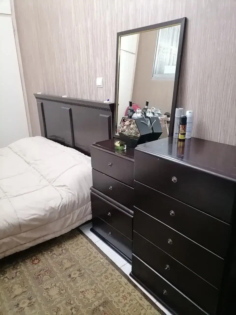 سرویس خواب دو نفره چوب|تخت و سرویس خواب|تهران, فدک|دیوار