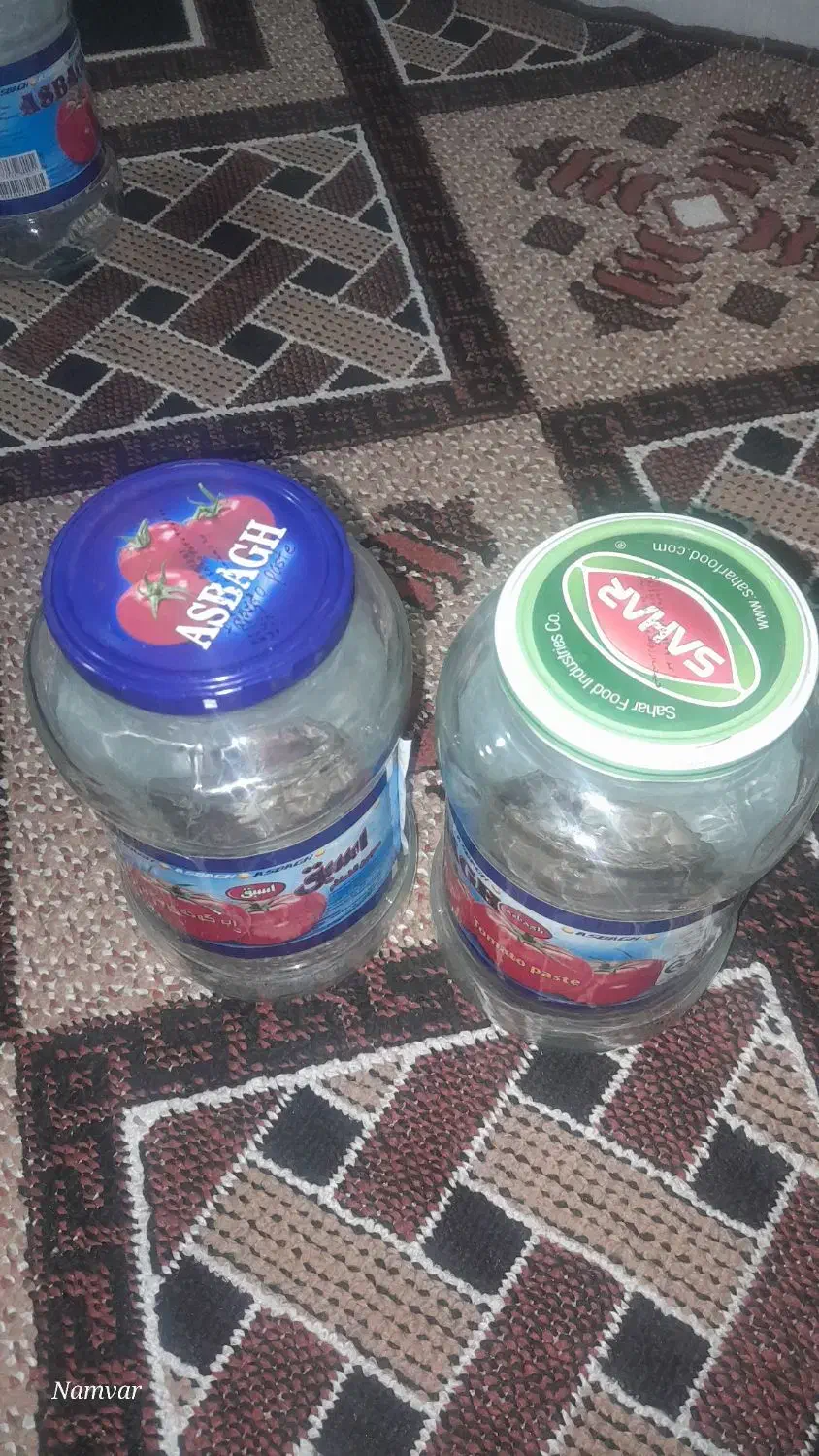 شش عدد شیشه رب|ظروف نگهدارنده، پلاستیکی، یکبارمصرف|مریوان, |دیوار