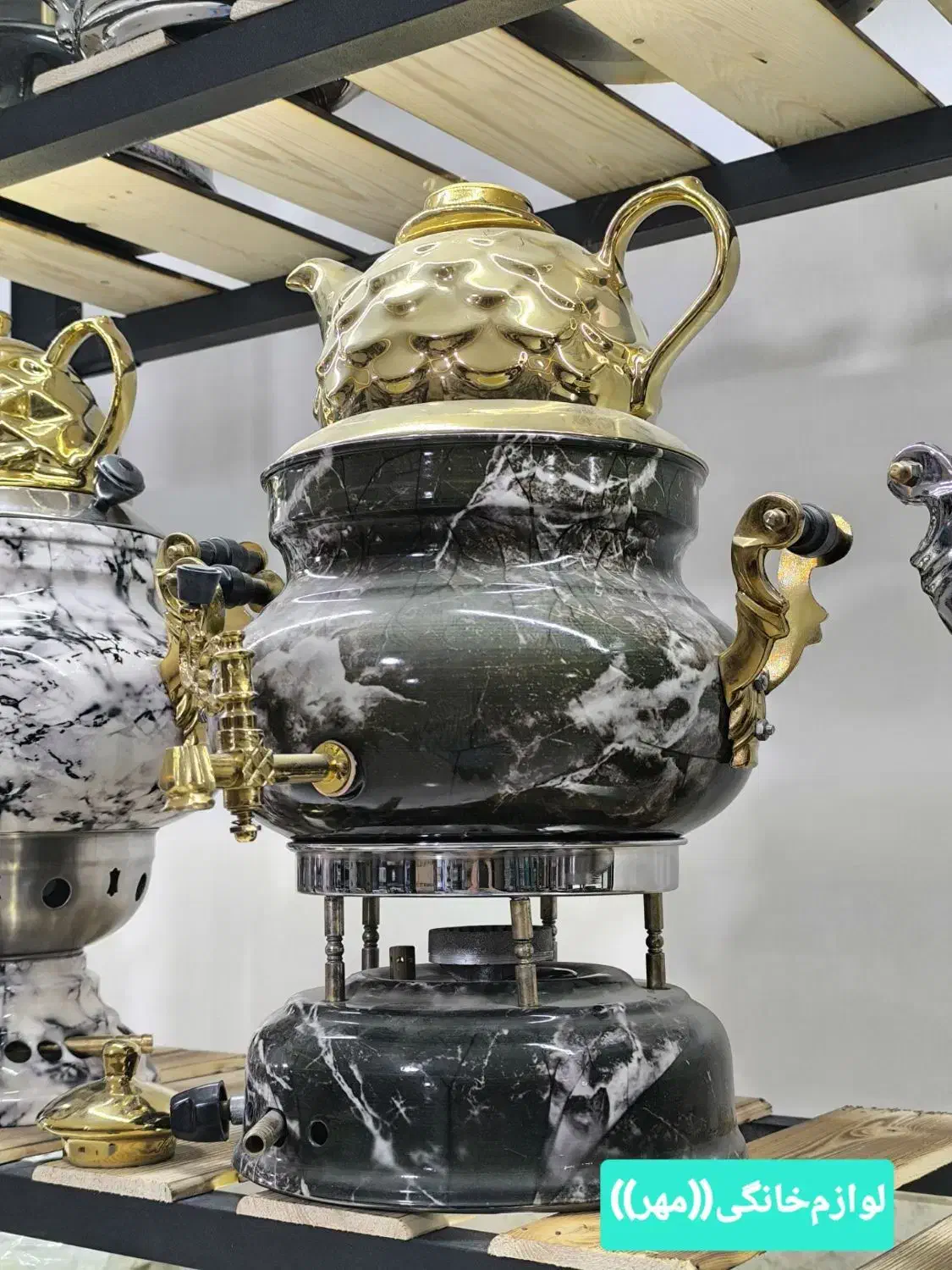سماور گازی طرح سنگی جهیزیه برنجی با ارسال|سماور، چای‌ساز، قهوه‌ساز|مشهد, طلاب|دیوار