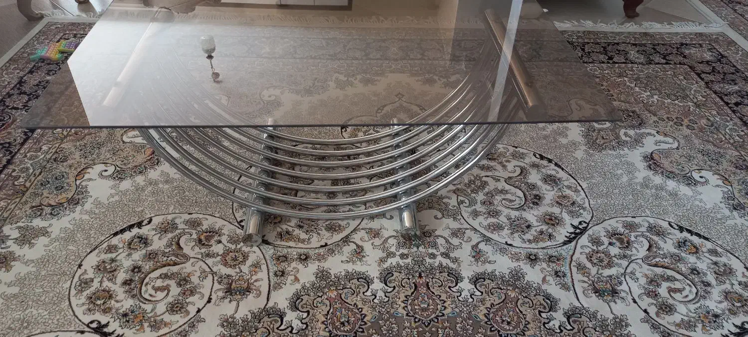 میز شیشه ای پایه استیل|مبلمان خانگی و میز عسلی|دورود, |دیوار