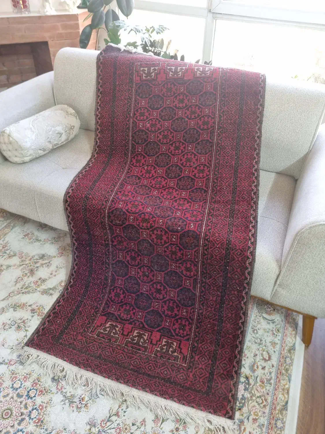 قالیچه دست باف خوشرنگ۲متردر۱/۵برای شب چله|فرش|مشهد, کوه سنگی|دیوار