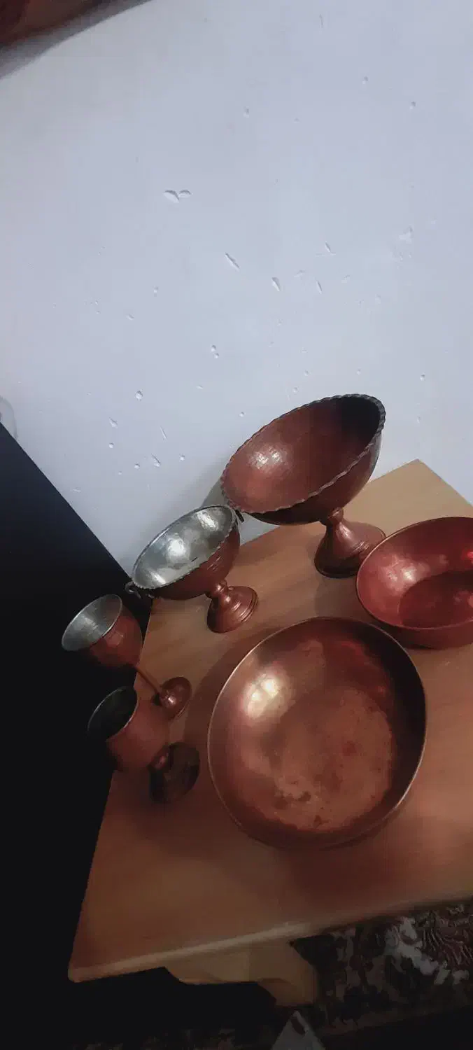 ظروف مسی قدیمی ورق ضخیم و سنگین|کلکسیون اشیاء عتیقه|بهشهر, |دیوار