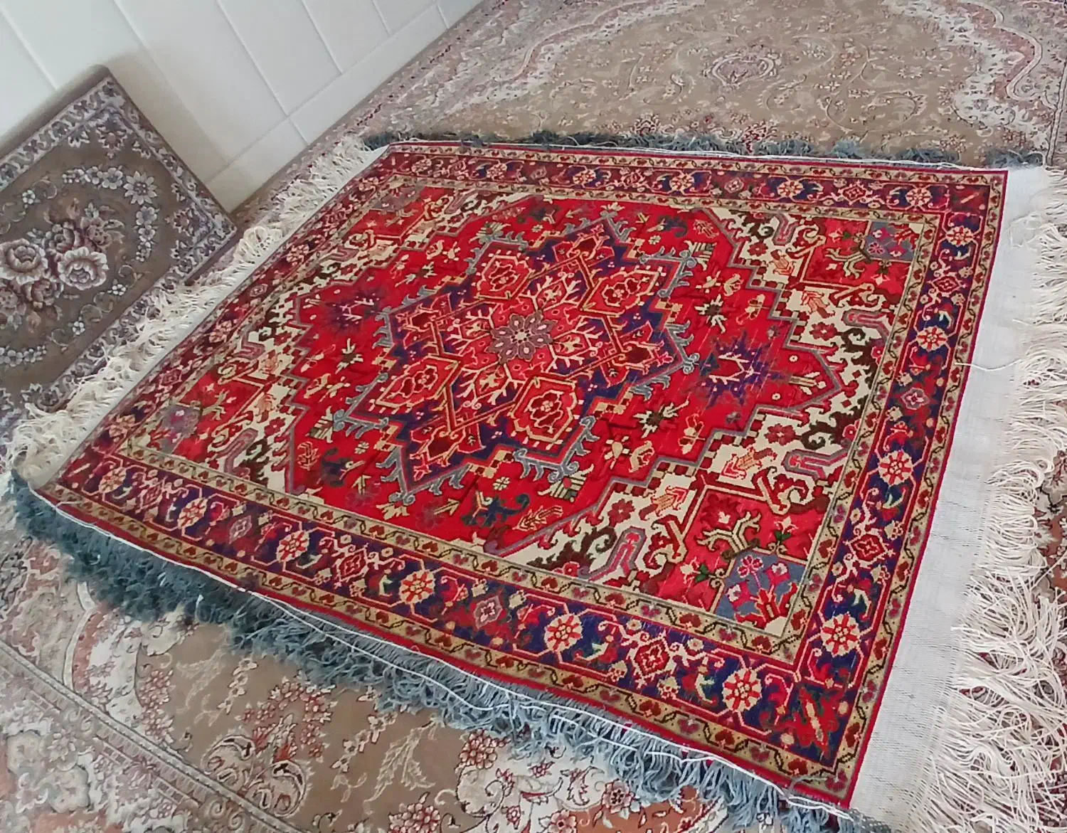 فرش قالیچه پشمی طرح هریس تاجری تبریز نو|فرش|قم, تعویض پلاک|دیوار