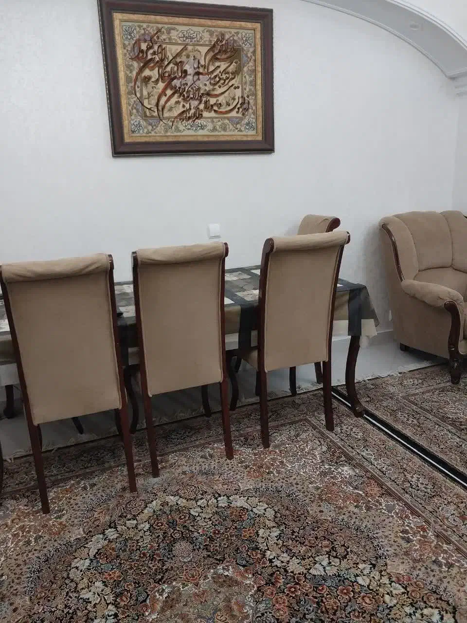 میز ناهارخوری ۸نفره|میز و صندلی غذاخوری|فشاپویه, |دیوار