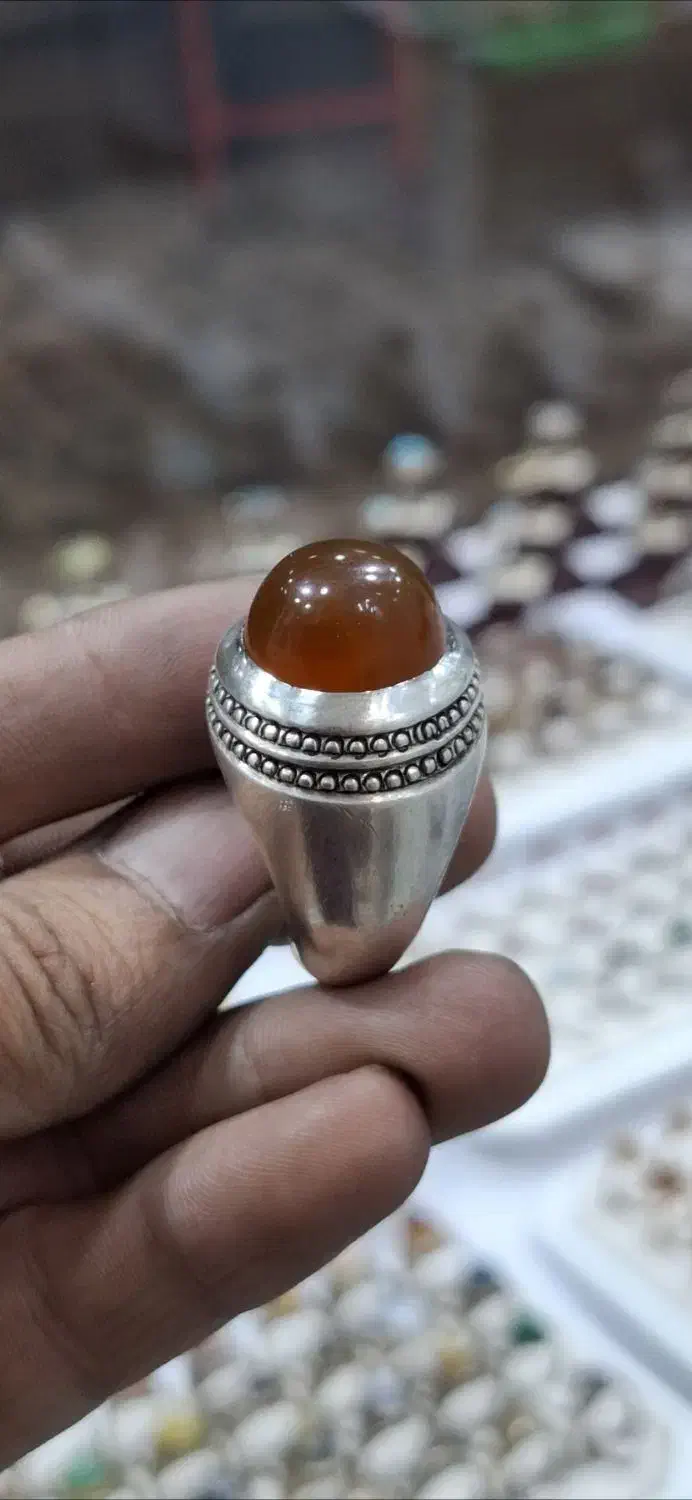 انواع انگشتر نقره جواهری وعقیق مردانه|جواهرات|بیرجند, |دیوار