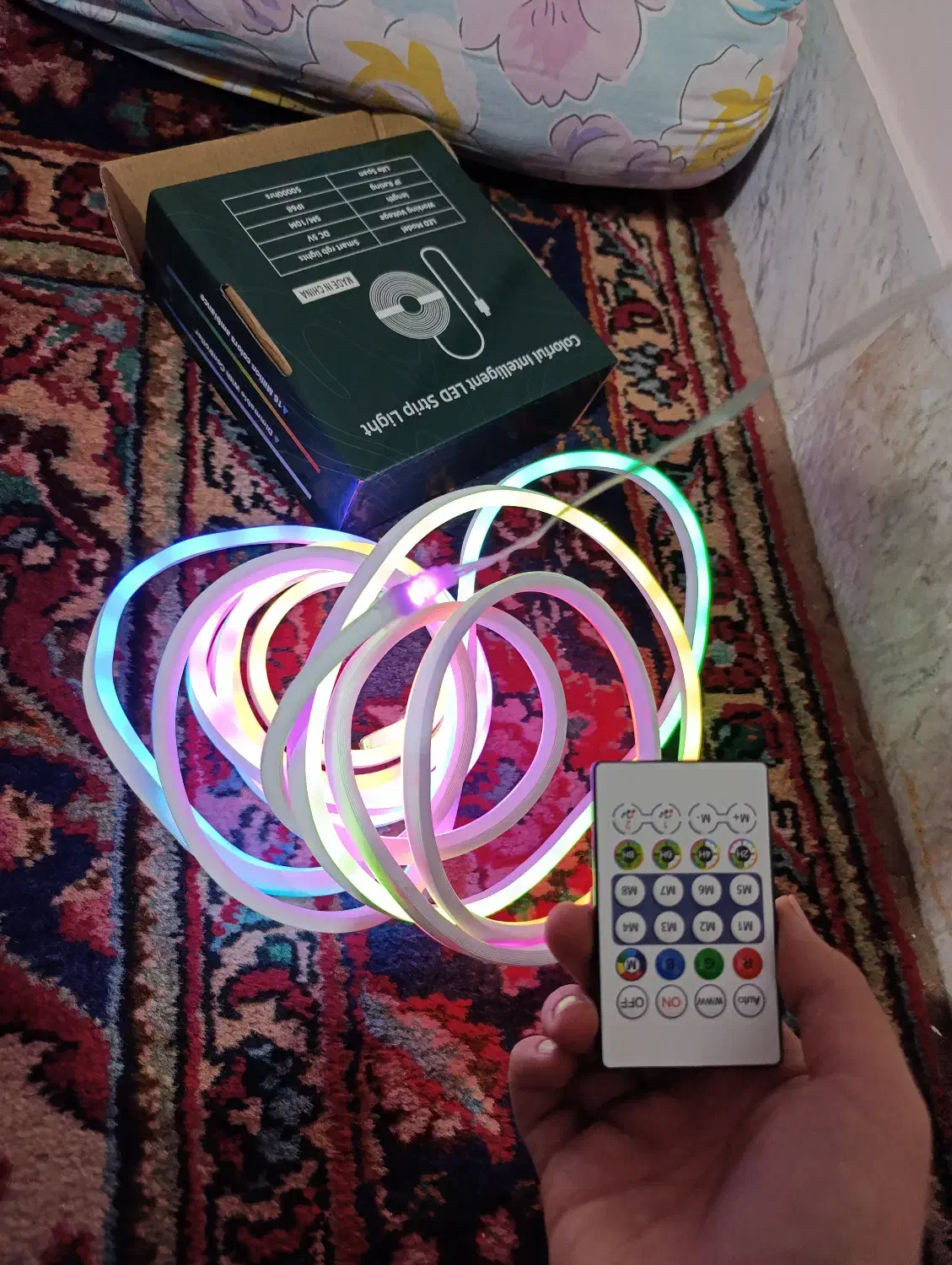 ریسه چراغ نعون فلکس رنگ 5 متری|ریسه و چراغ تزئینی|اقبالیه, |دیوار