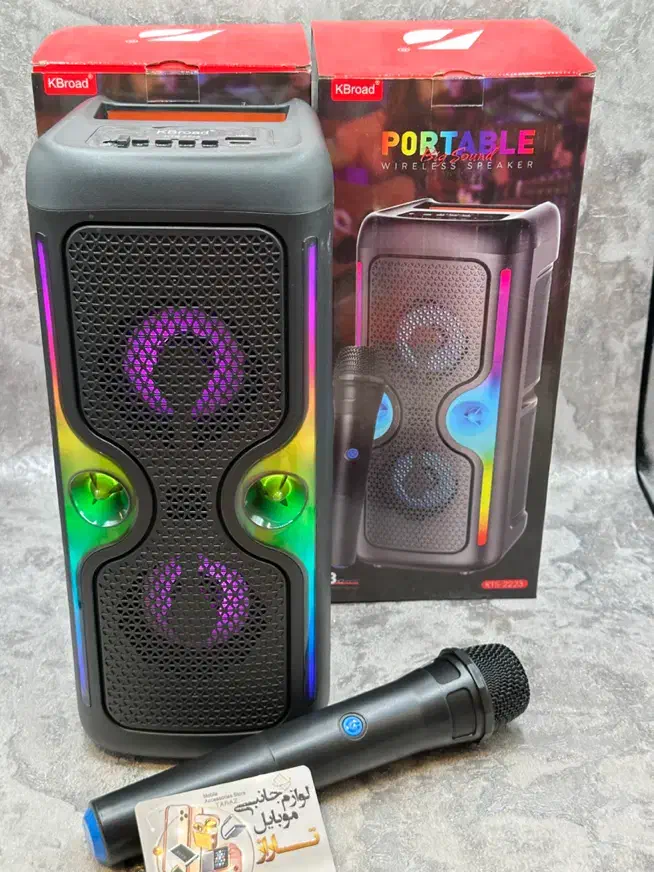 اسپیکر بلوتوثی شارژی میکروفن دار رقص نور KTS2223|پخشکننده همراه|کرج, گلشهر|دیوار