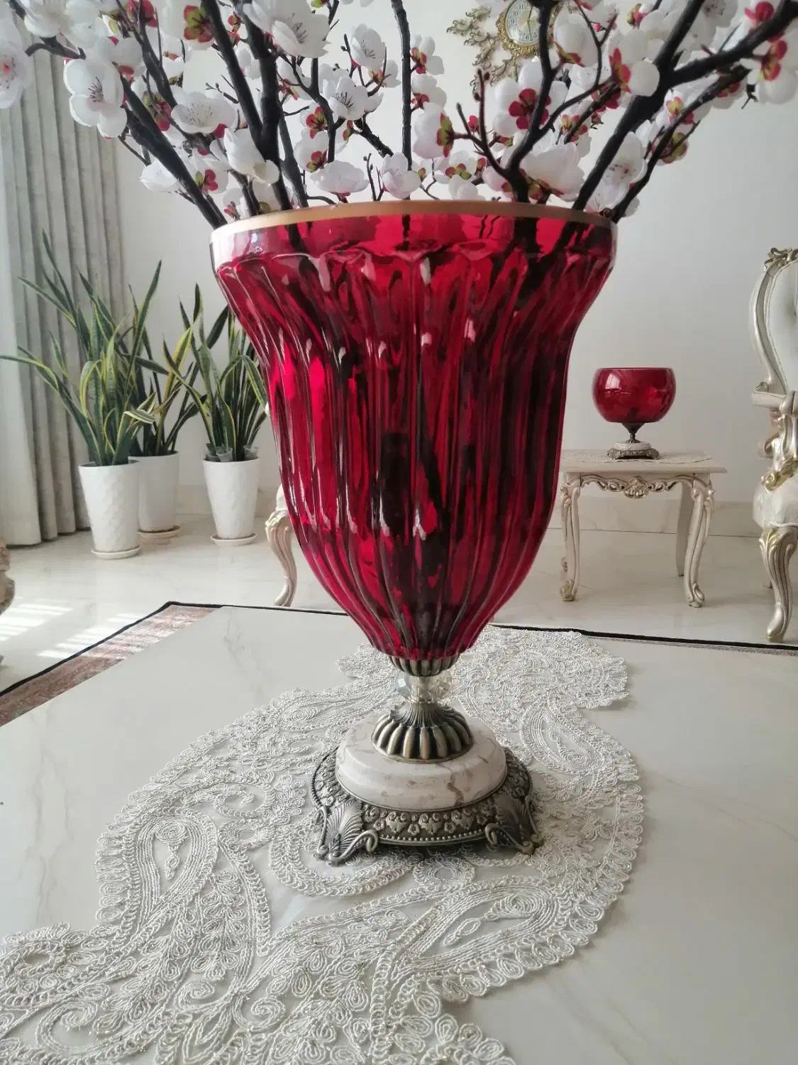 ست بلور چک پایه برنز مناسب جهیزیه|ظروف سرو و پذیرایی|کرج, شهرک نهال و بذر|دیوار