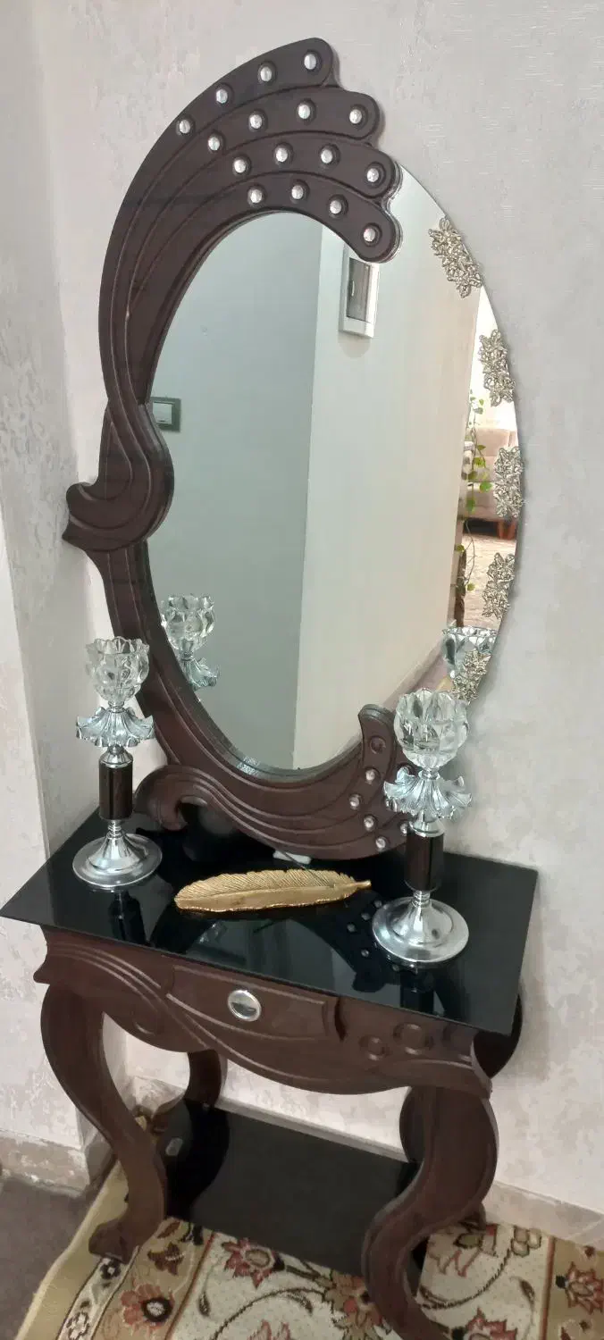 آینه وشمعدان نو|صنایع دستی و سایر لوازم تزئینی|همدان, |دیوار