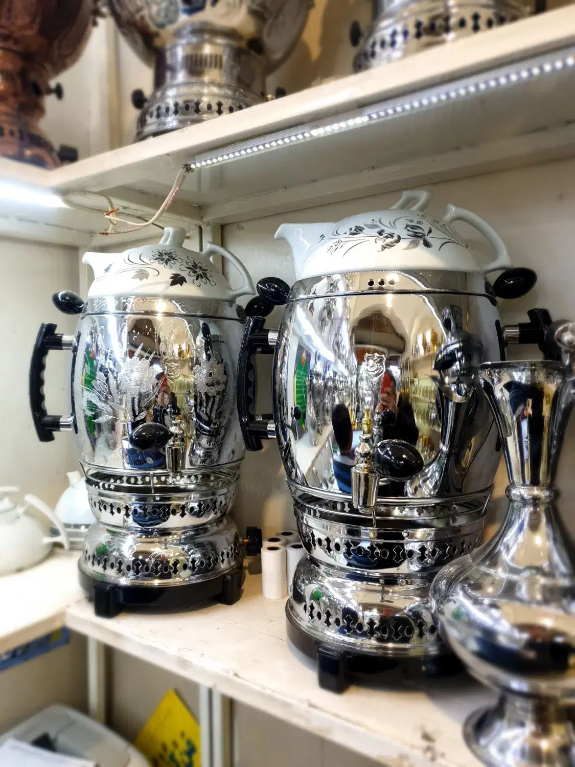 d3سماور گازیf برنجی ذغالی زغالی برقی استیل g5|سماور، چای‌ساز، قهوه‌ساز|اصفهان, دستگرده|دیوار