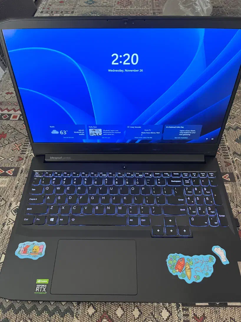 فروش لپ تاپ lenovo ideapad 3 gaming RTX 3060|رایانه همراه|رشت, بلوار گیلان|دیوار