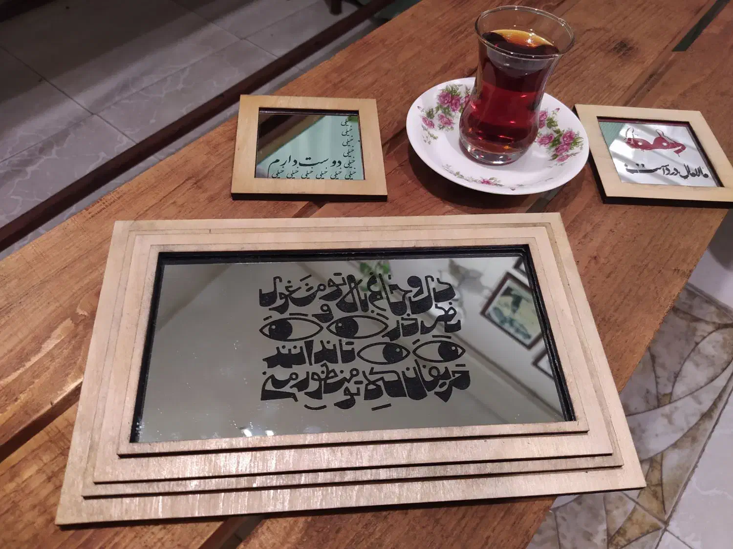 برش لیزری ، ساخت تابلو آینه ، شابلون|خدمات پیشه و مهارت|رشت, رودبارتان|دیوار