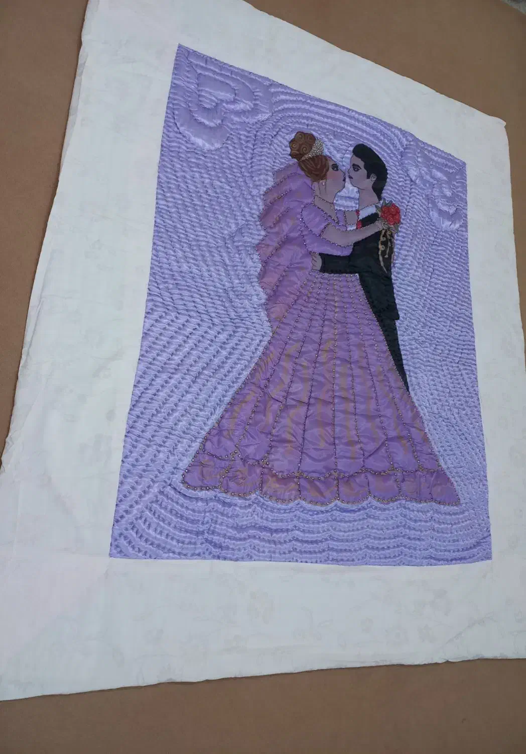 لحاف دونفره طرح عروس و داماد آکبند فروشی|رختخواب، بالش، پتو|میانه, |دیوار