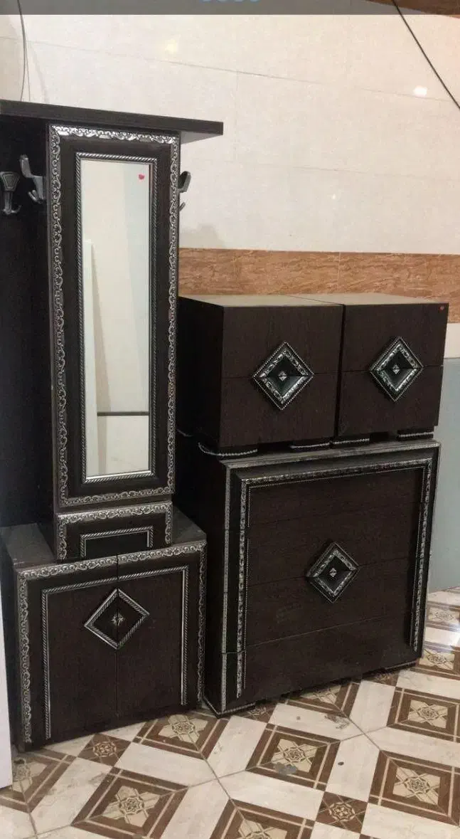 ست سه تیکه.دراور.جاکفشی .دوتا پاتختی|جاکفشی، کمد، دراور|کوهدشت, |دیوار