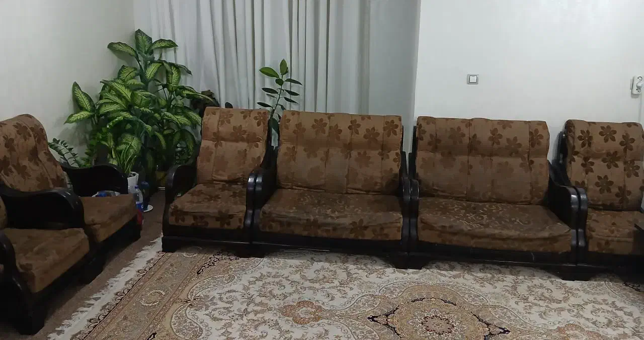 مبل ۸ نفره قهوه ای|مبلمان خانگی و میز عسلی|مسجد سلیمان, |دیوار