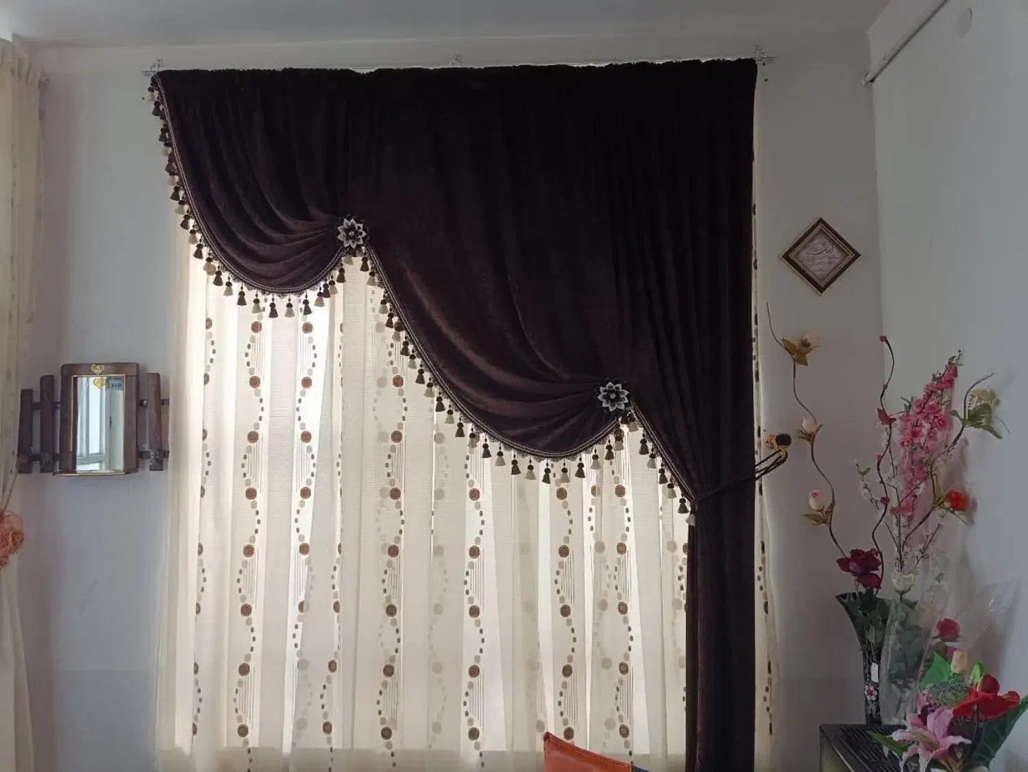 پرده ۲عدد|پرده، رانر، رومیزی|آباده, |دیوار