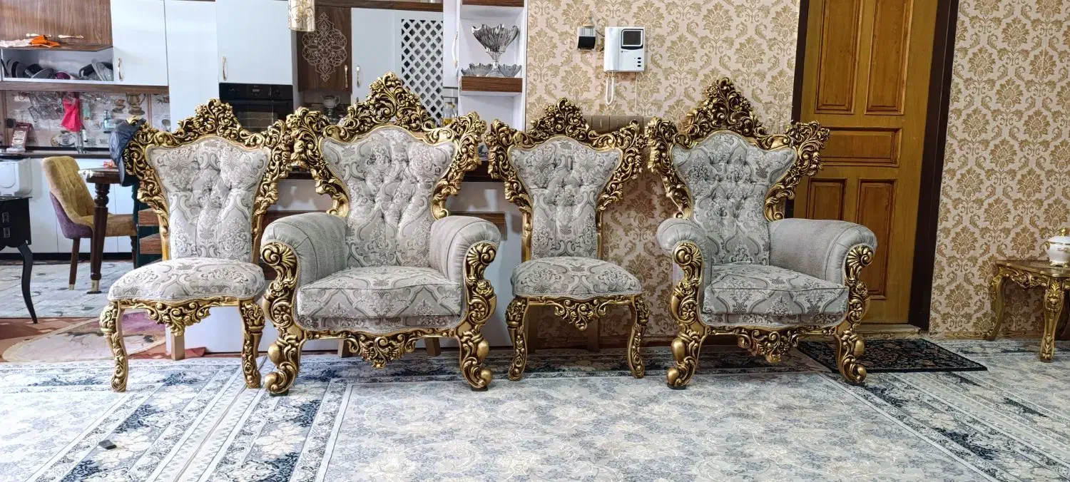 مبلمان سلطنتی 9نفره کاملا سالم و تضمینی|مبلمان خانگی و میز عسلی|بروجن, |دیوار