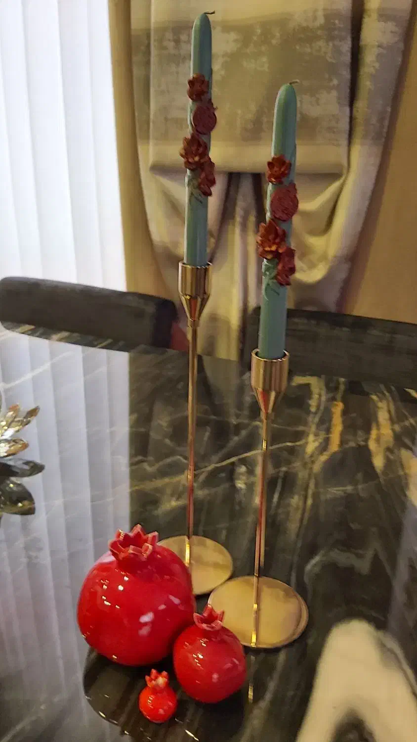 شمع یلدا با طرح انار و گل زیبا ساخت با مواددرجه یک|صنایع دستی و سایر لوازم تزئینی|تهران, قیطریه|دیوار