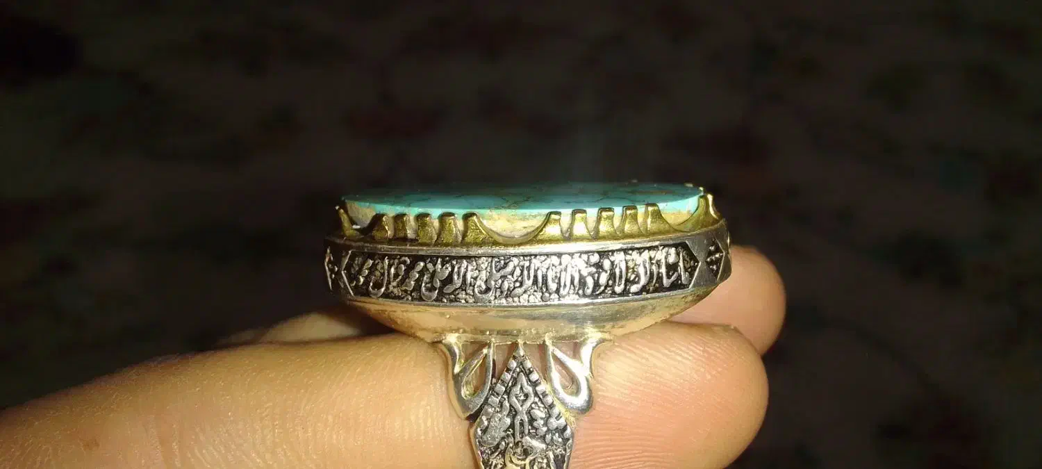 انگشتر فیروزه نیشابور رگه طلایی|جواهرات|سمنان, |دیوار