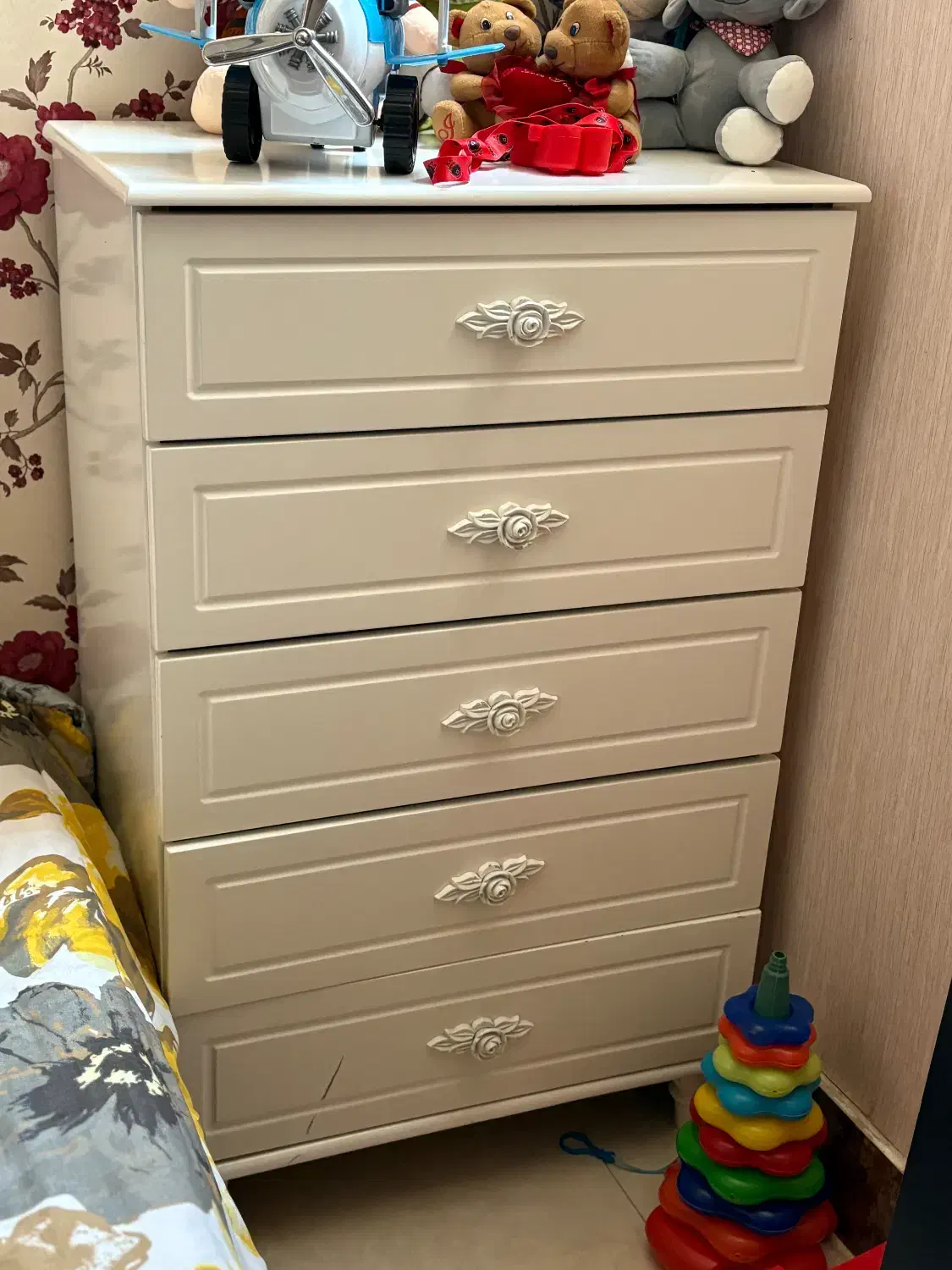 دراور ۵ کشو سفید|جاکفشی، کمد، دراور|گنبد کاووس, |دیوار