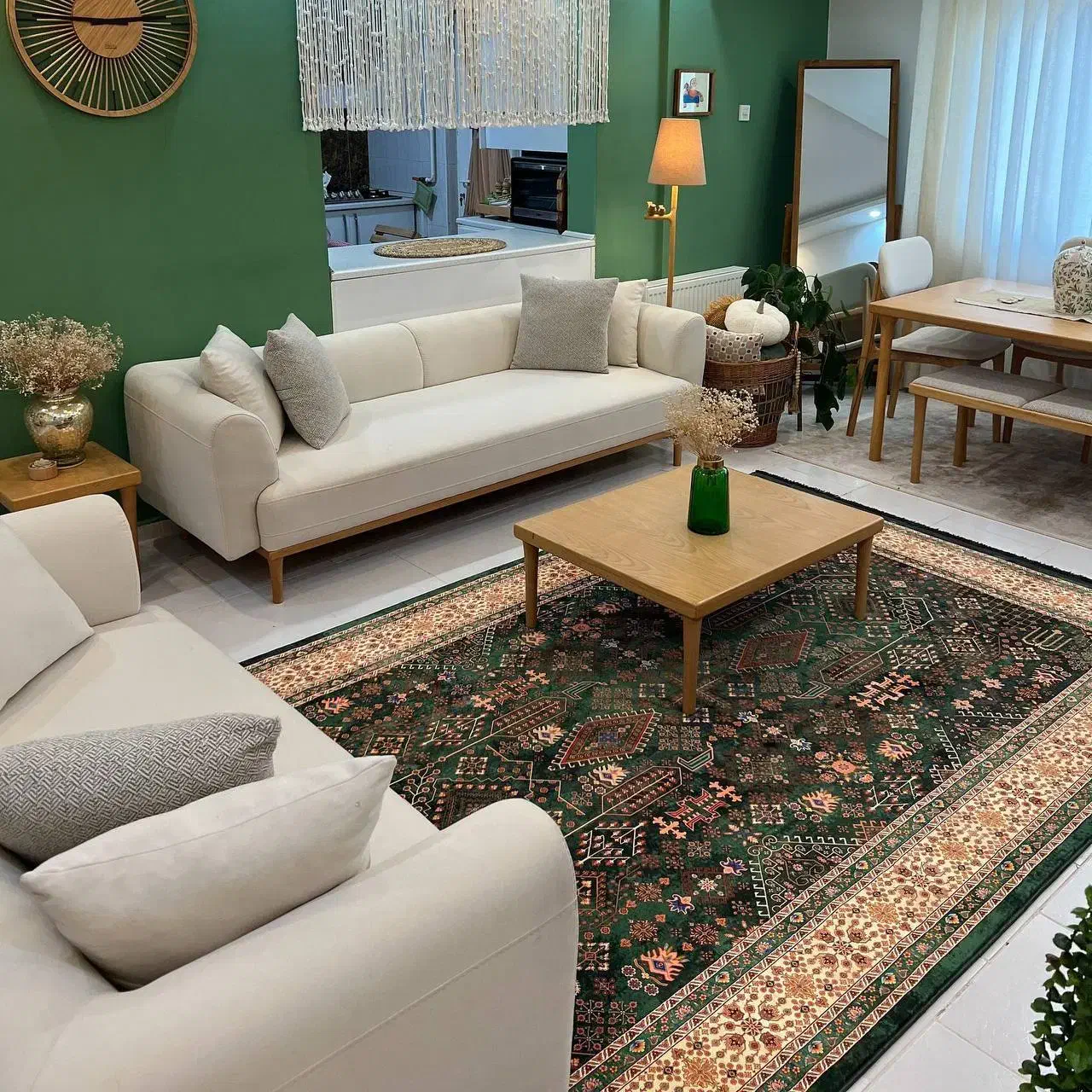 فرش ابریشمی طرح دستباف سلطان آباد سبز کد 1035|فرش|تهران, امین حضور|دیوار