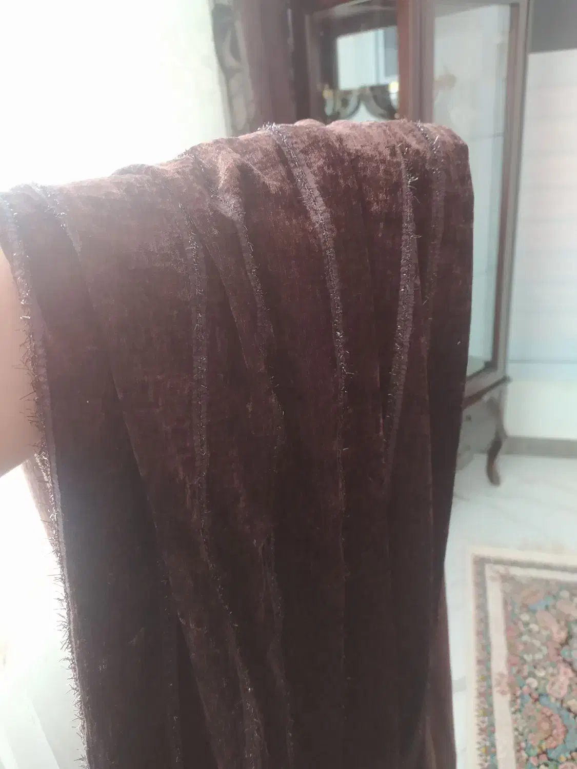 ۲ عدد والان پرده قهوه ای بدون پارگی و رنگ رفتگی|پرده، رانر، رومیزی|اسدآباد, |دیوار