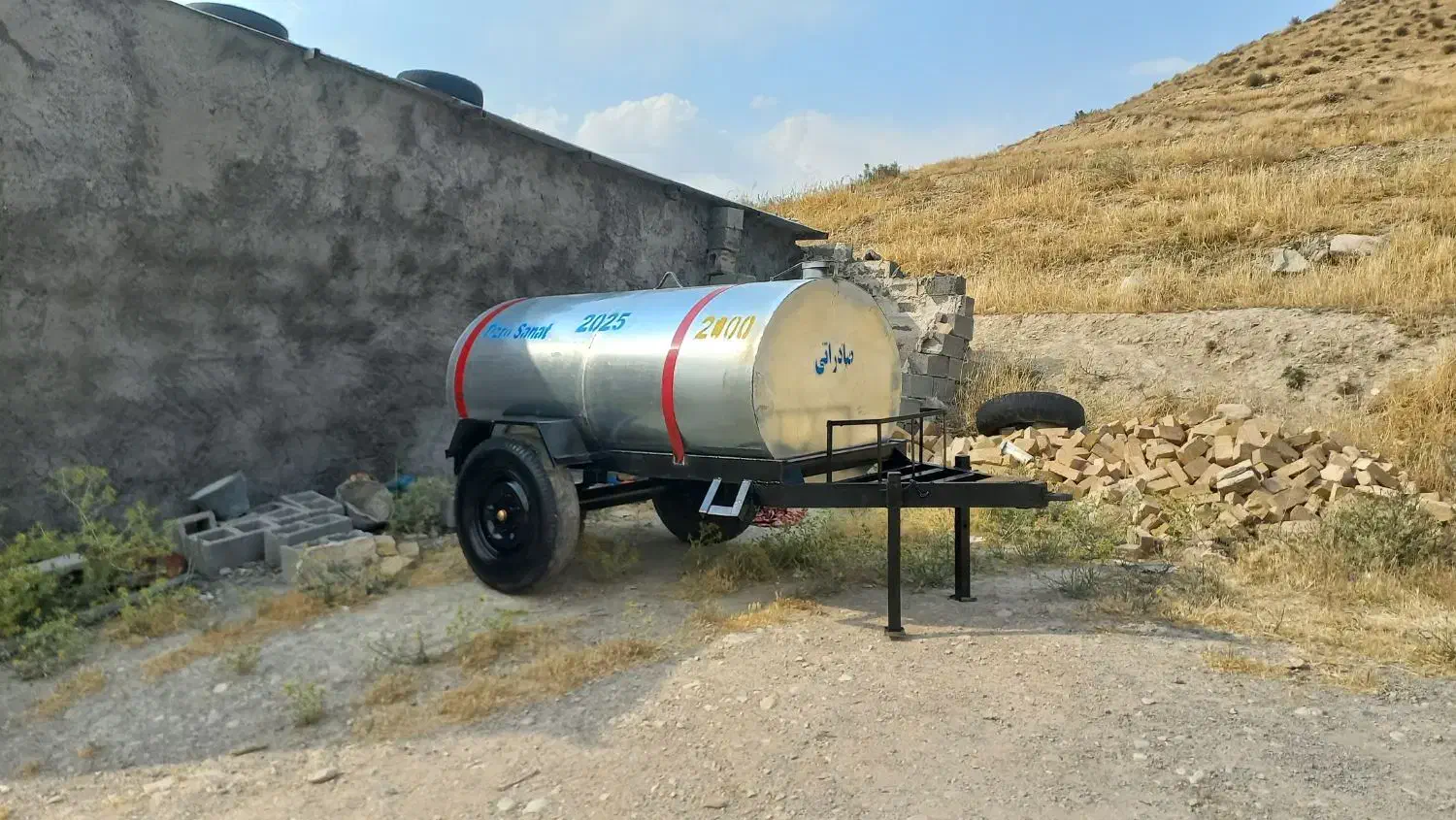 تانکر چرخ دار ۲۱۰۰لیتری با ورق سفیدبدون کارکرد خشک|ماشینآلات صنعتی|ایلام, |دیوار