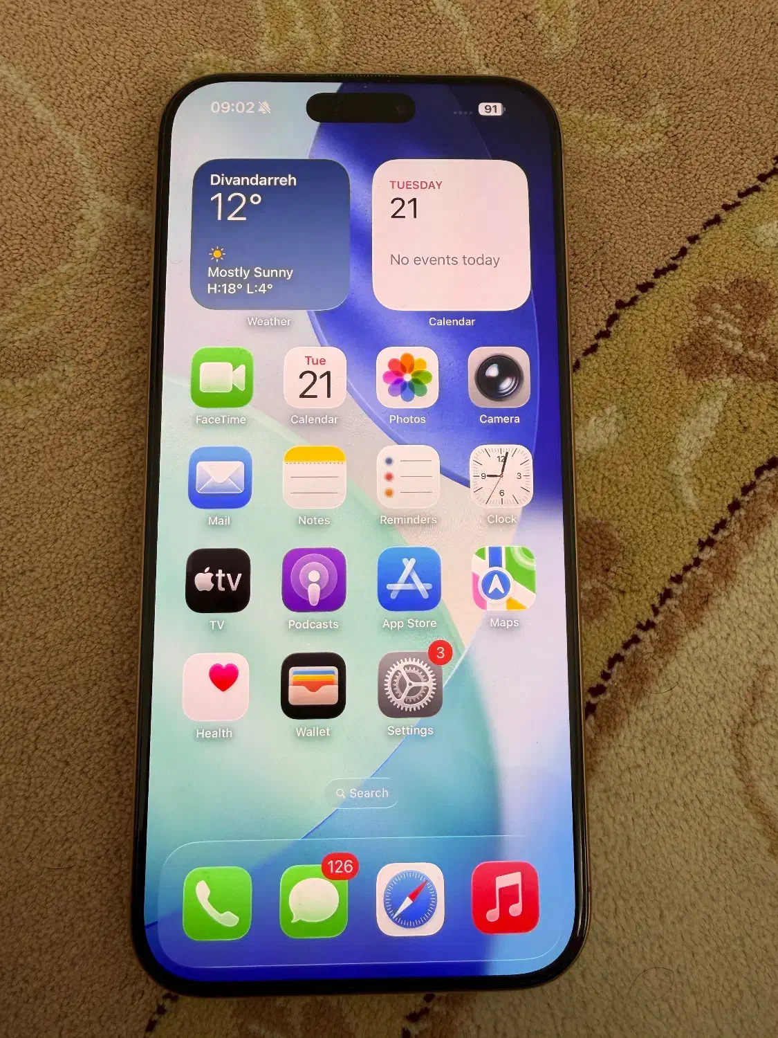 ایفون ۱۶ پرومکس ۲۵۶ گیگ در حد صفر با ریجستر|موبایل|سنندج, |دیوار