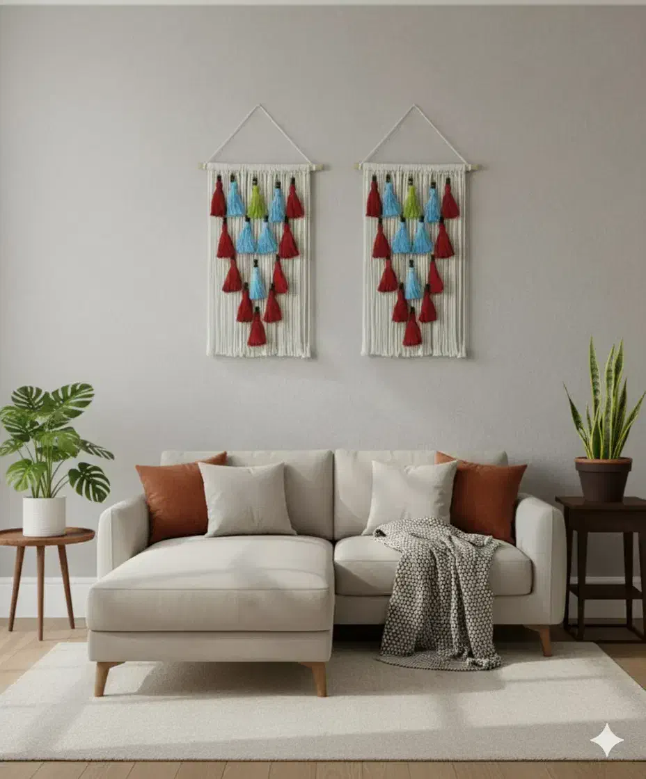 دیوارکوب مکرومه|صنایع دستی و سایر لوازم تزئینی|قم, ارم|دیوار