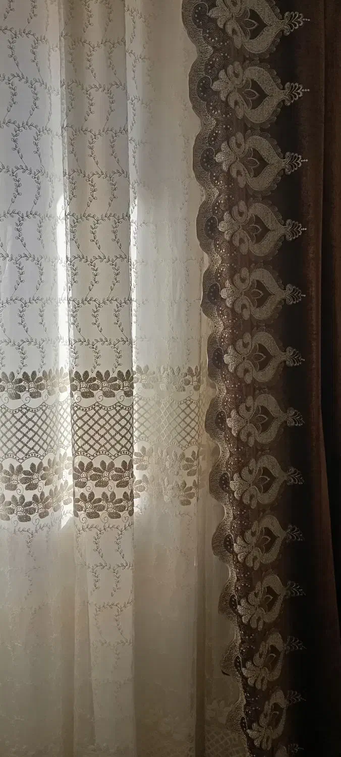 پرده دوعددشال باچوپ پرده|پرده، رانر، رومیزی|قروه, |دیوار