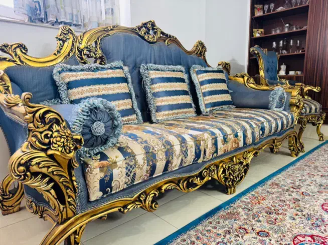مبلمان سلطنتی ۹نفره و میز ،گل میز|مبلمان خانگی و میز عسلی|صدرا-فارس, فاز ۱|دیوار