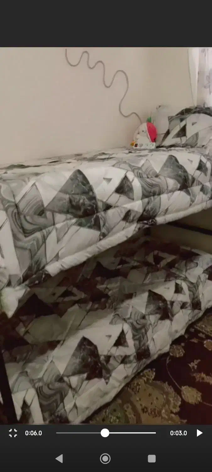 تخت دو طبقه فلزی|تخت و سرویس خواب|بیرجند, |دیوار