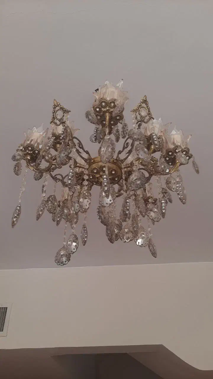 لوستر برنز پنچ شاخه ۱۰ شعله   فروش فوری|لوستر و چراغ آویز|مهاجران, |دیوار