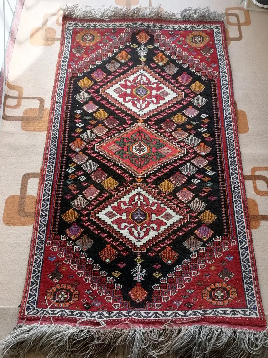 قالیچه دست بافت از جنس پشم|فرش|مرودشت, مسکن مهرگان|دیوار