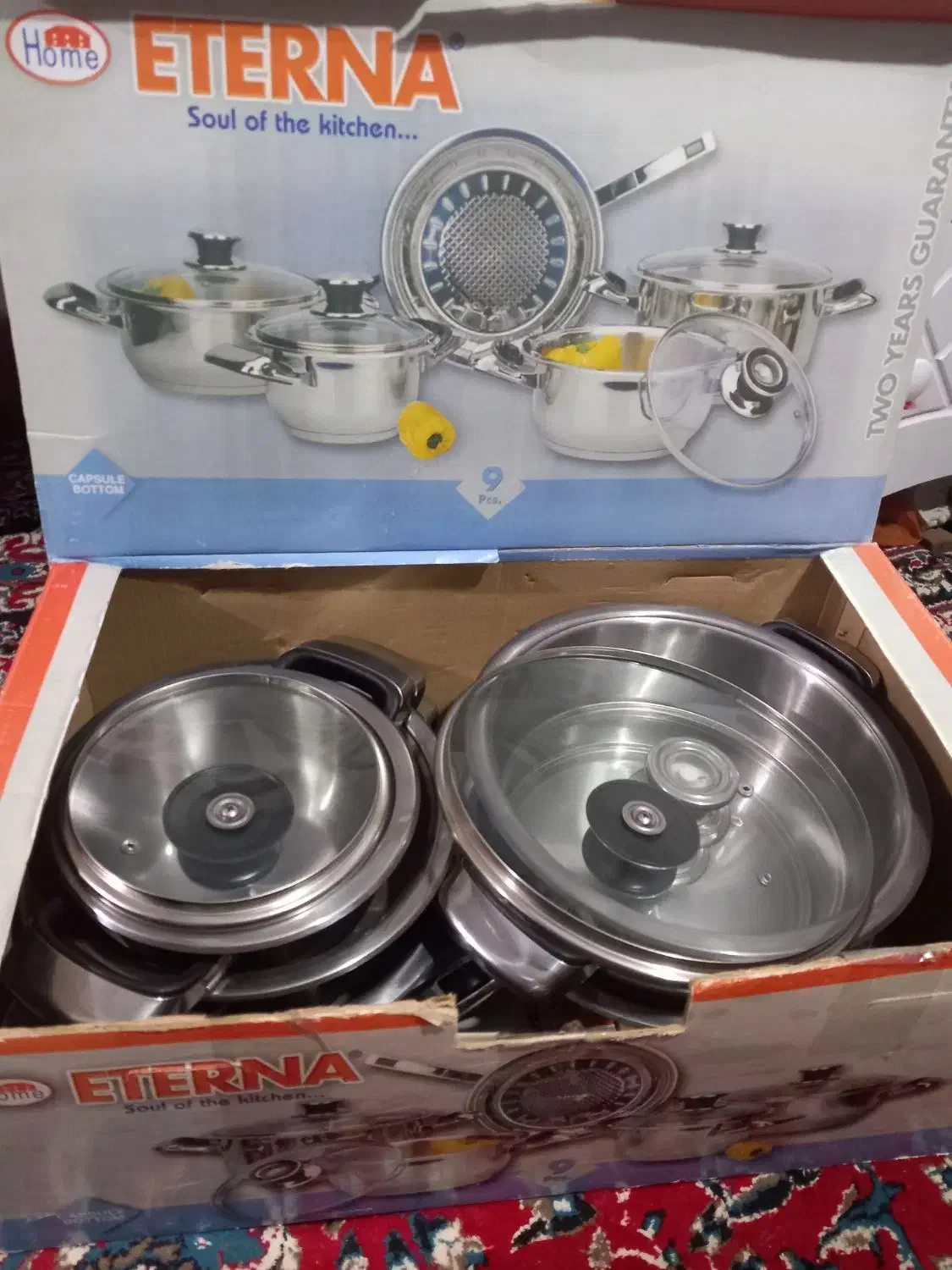 سرویس قابلمه استیل ۹ تیکه ی سوریه ای|ظروف پخت‌وپز|اردبیل, |دیوار