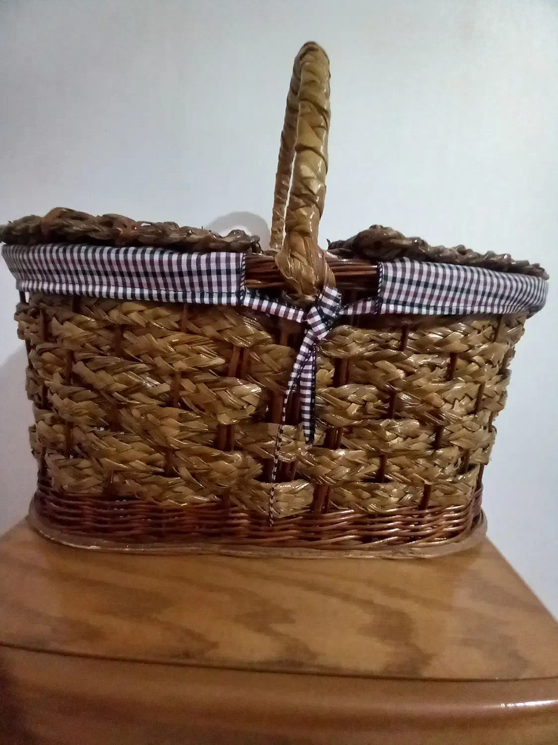 سبد پیکنیک حصیری سایز بزرگ|صنایع دستی و سایر لوازم تزئینی|میانه, |دیوار