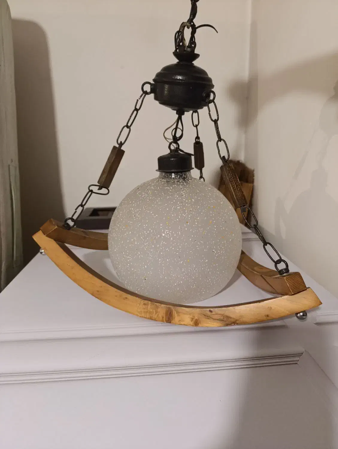 ۲ عدد لوستر چوبی|لوستر و چراغ آویز|ملارد, |دیوار