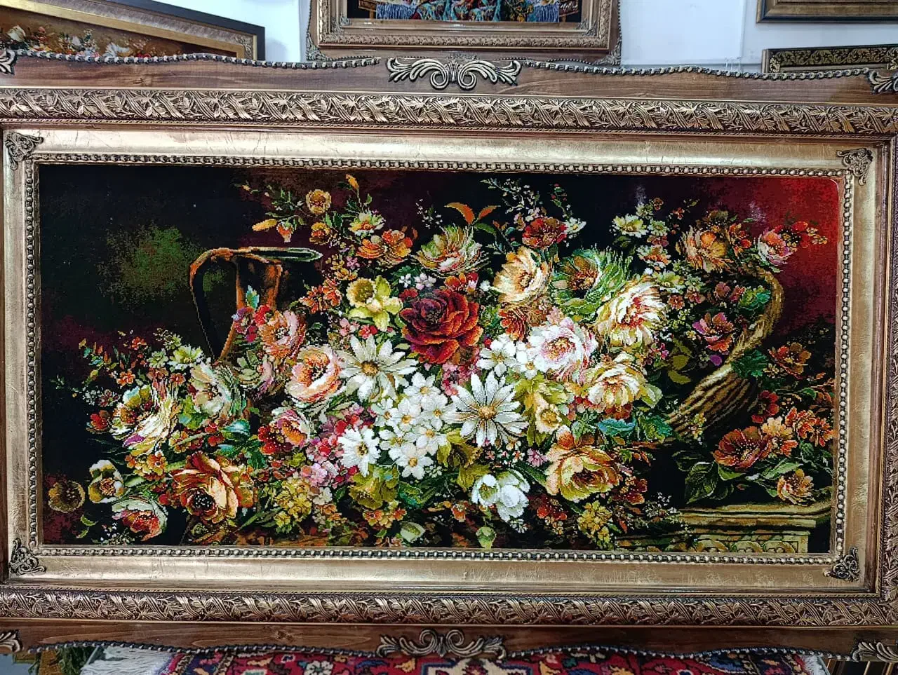 تابلو فرش ظریف چله ابریشم گل ریخته/نقد و اقساط|تابلو فرش|تهران, بوستان جنگلی لویزان|دیوار