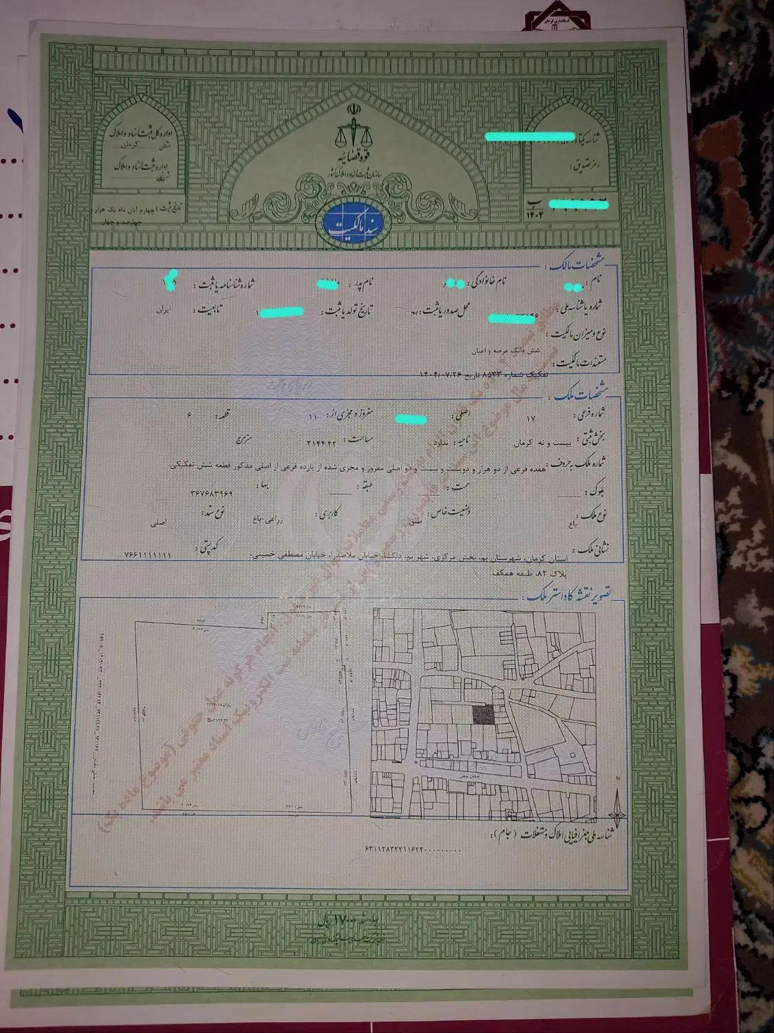 یک قطعه زمین با کاربری باغ با دستور پروانه|فروش زمین و ملک کلنگی|بم, |دیوار