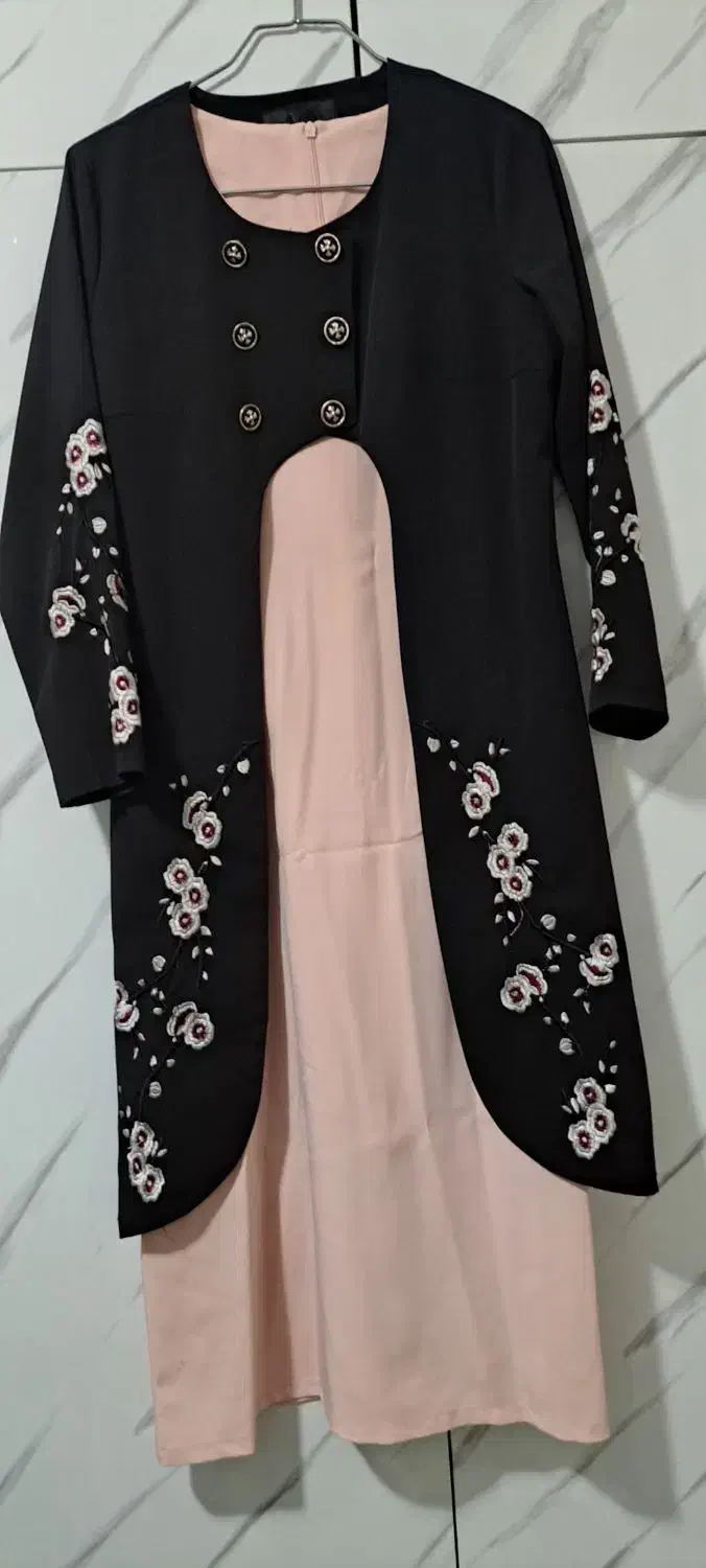 کاپشن مانتوحریر مشکی مجلسی پاییزه شلوار لی وکارگو|لباس|اسلامشهر, شهرک قائمیه|دیوار