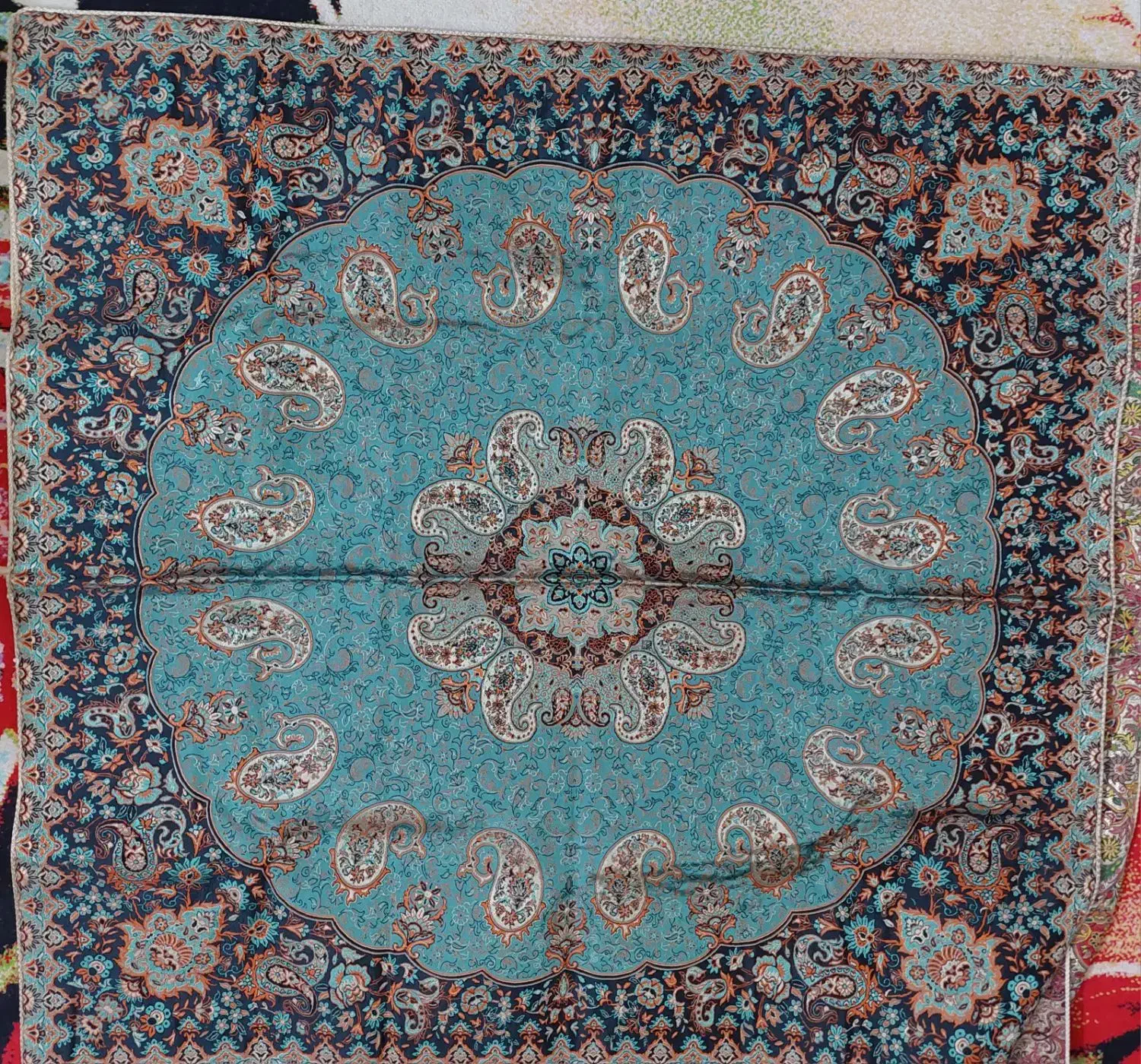 رومیزی نفیس ترمه یزد|پرده، رانر، رومیزی|کاشان, زیارتی|دیوار