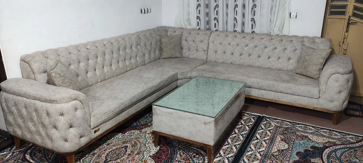 مبل L طرح چستر و میز تلویزیون|مبلمان خانگی و میز عسلی|سقز, |دیوار
