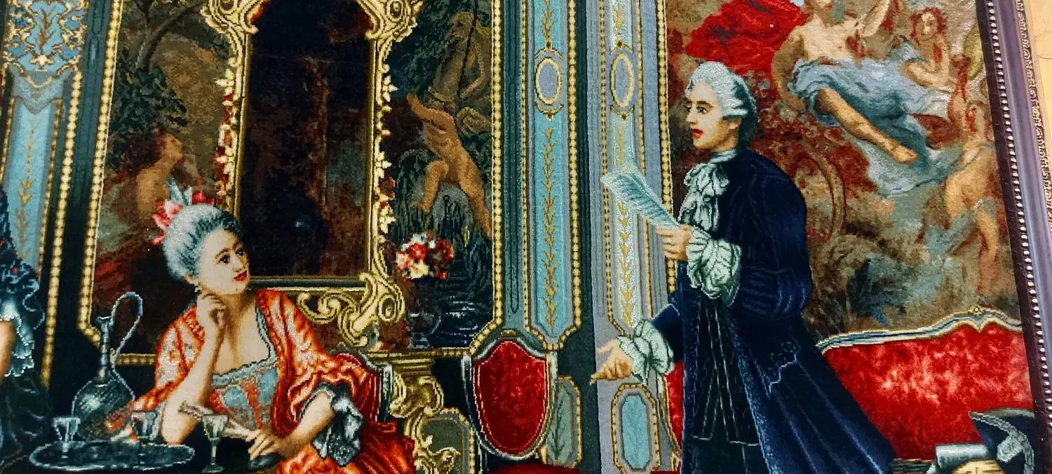 تابلو فرش دستبافت ابریشم تبریز شاعر جوان|تابلو فرش|تهران, زعفرانیه|دیوار