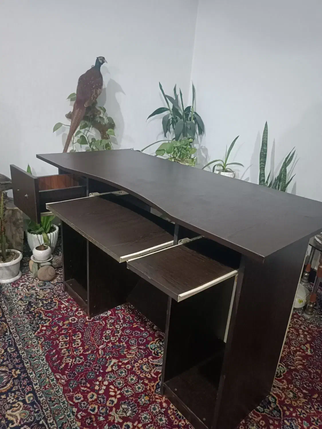 میزکامپیوتر چوبی مشکی|میز تحریر و کامپیوتر|قائم‌شهر, |دیوار