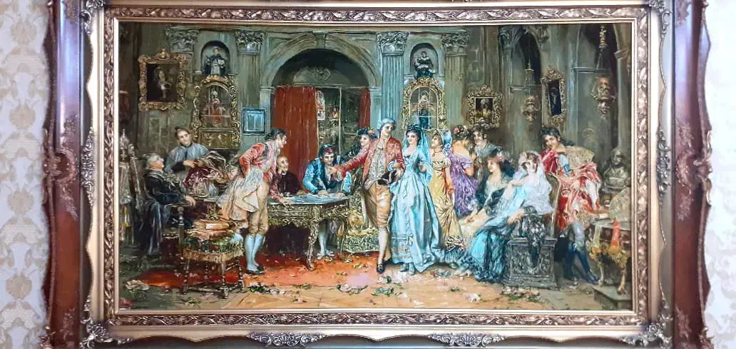 تابلو فرش دستبافت تبریز چله ابریشم امضادار|تابلو فرش|تهران, شاهین|دیوار