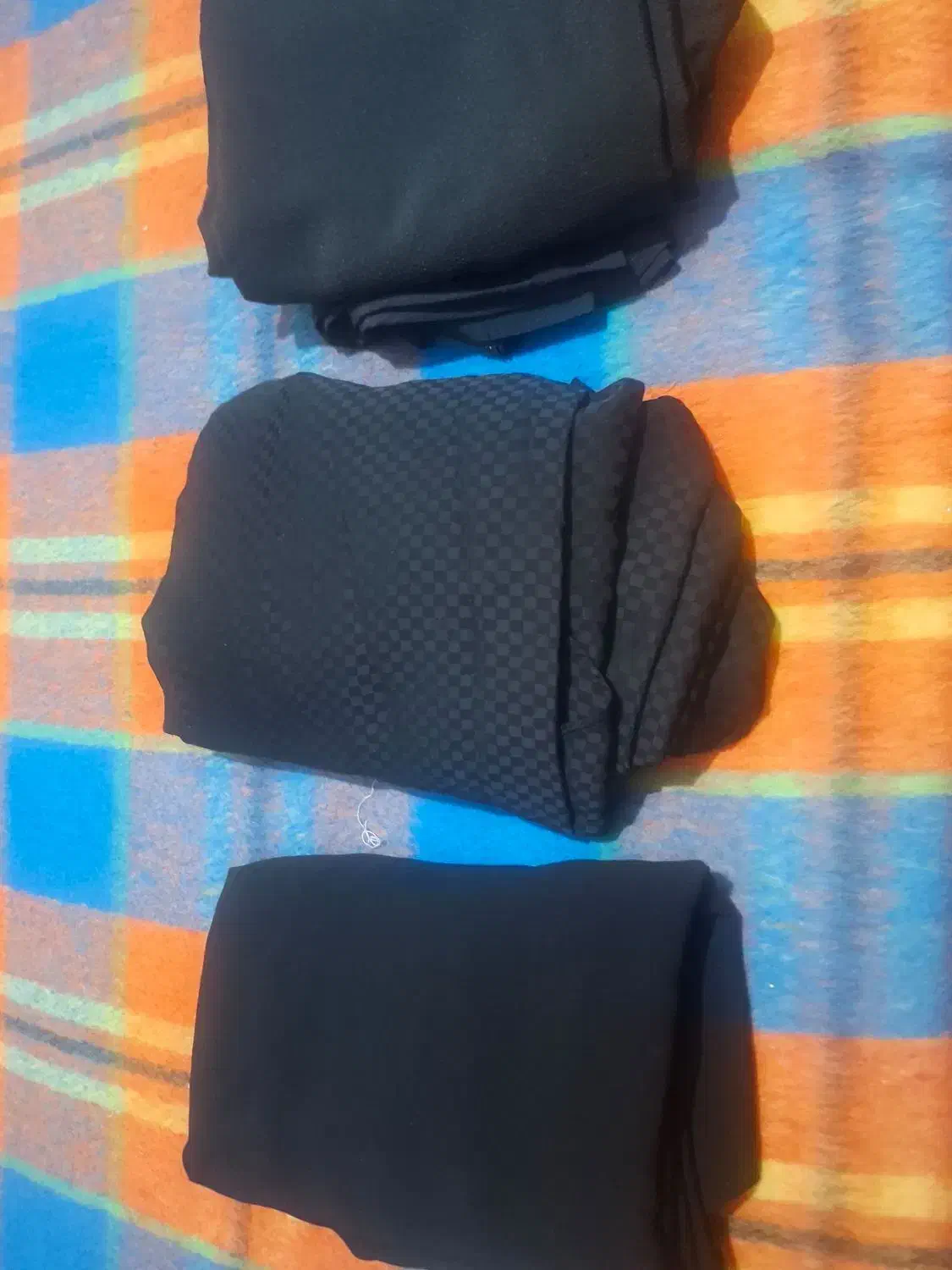 3قواره چادردوخته شده مشکی.کرپ. شرمند. طرح دار|لباس|گرمسار, |دیوار