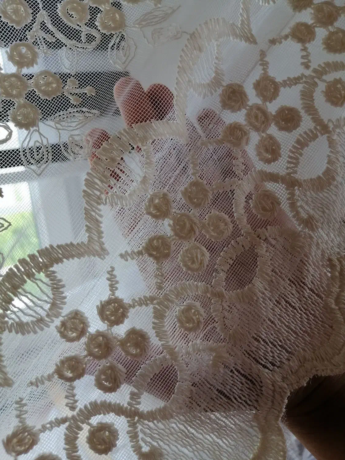 2 عدد پرده تور سفید|پرده، رانر، رومیزی|نوشهر, |دیوار