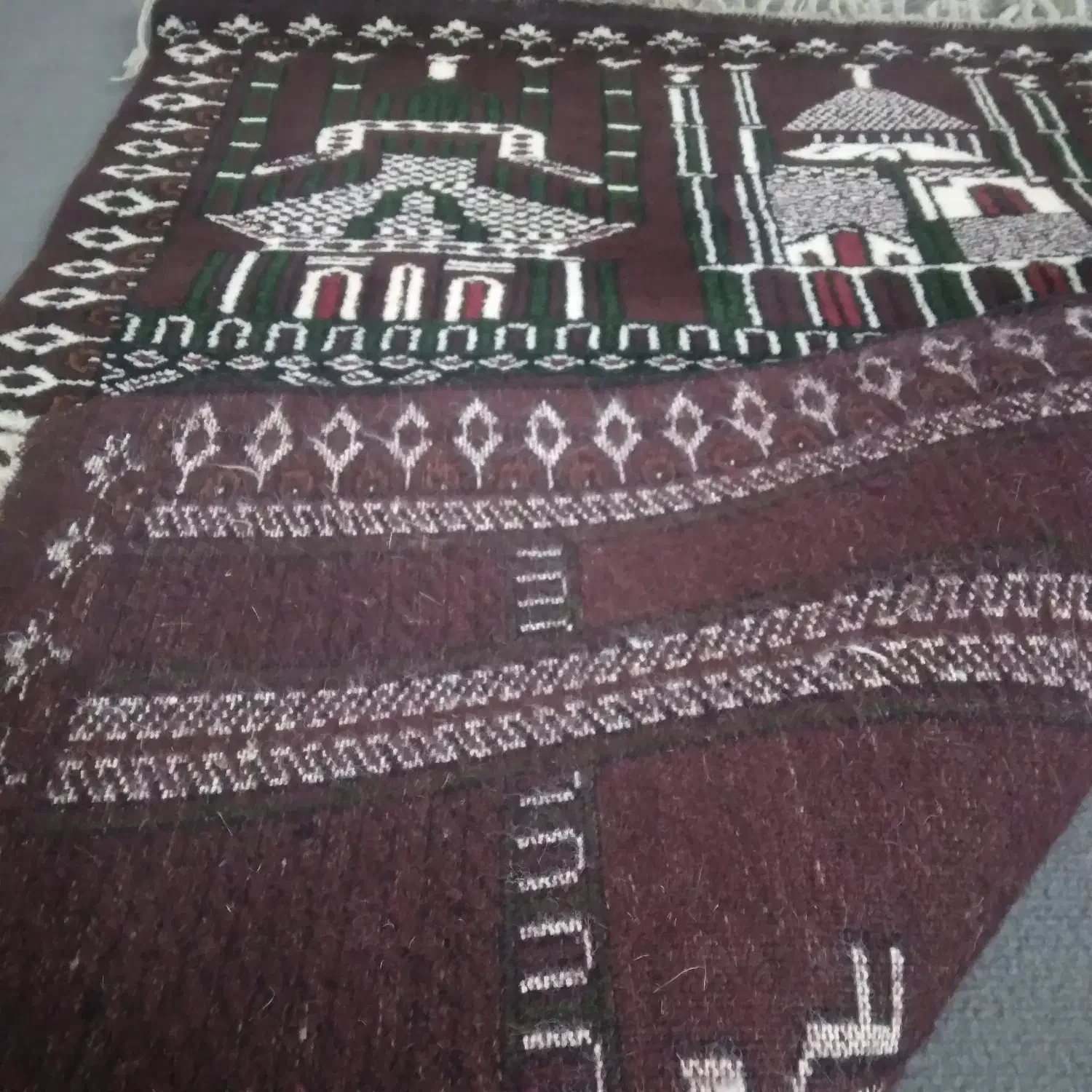 جانمازی دست بافت نو|گلیم، جاجیم، گبه|گمیشان, |دیوار